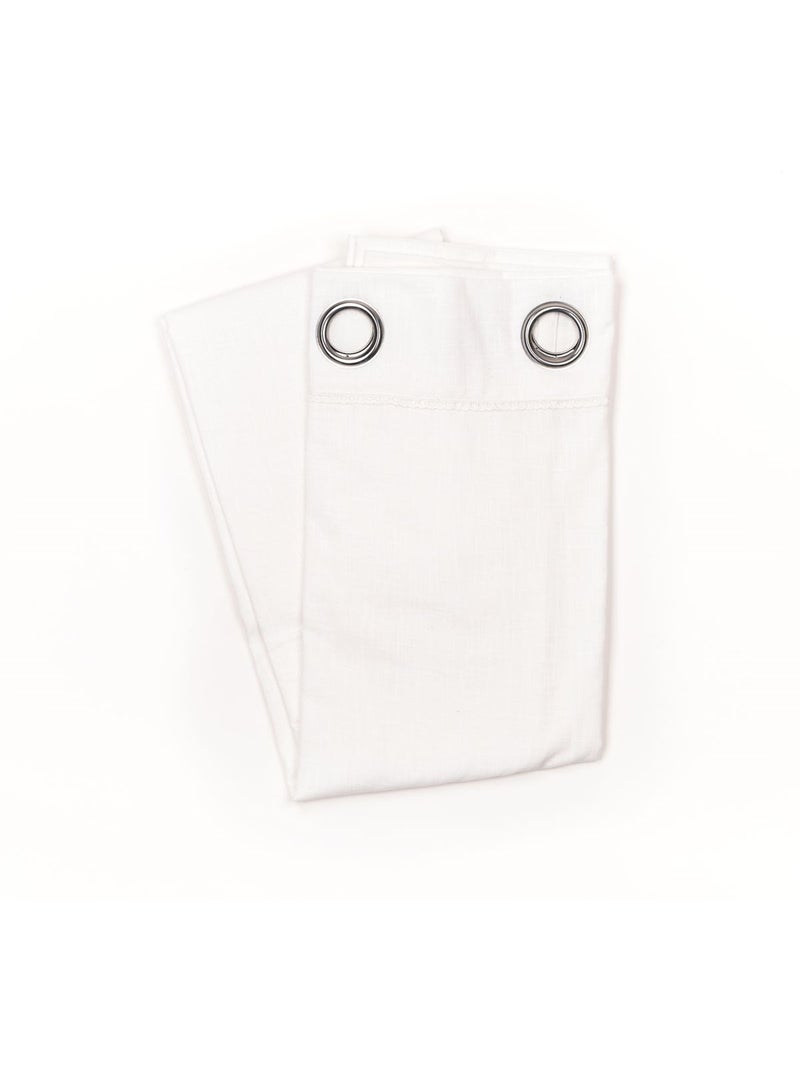 Voilage à oeillets coton uni CHARME Blanc - Kiabi