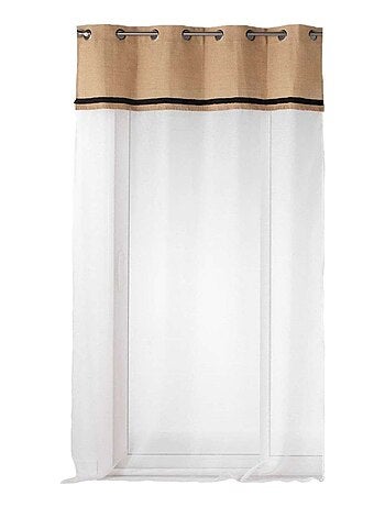 Voilage à œillets EBRO - Voile sablé avec top en jute