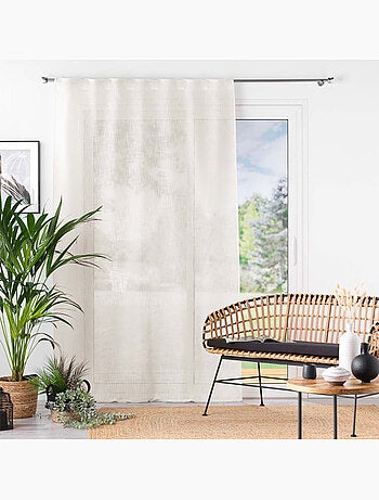 Voilage à œillets – Effet lin tissé Haltona