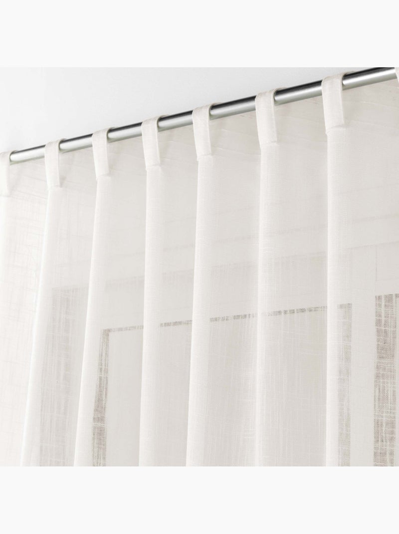 Voilage à œillets – Effet lin tissé Haltona Beige naturel - Kiabi
