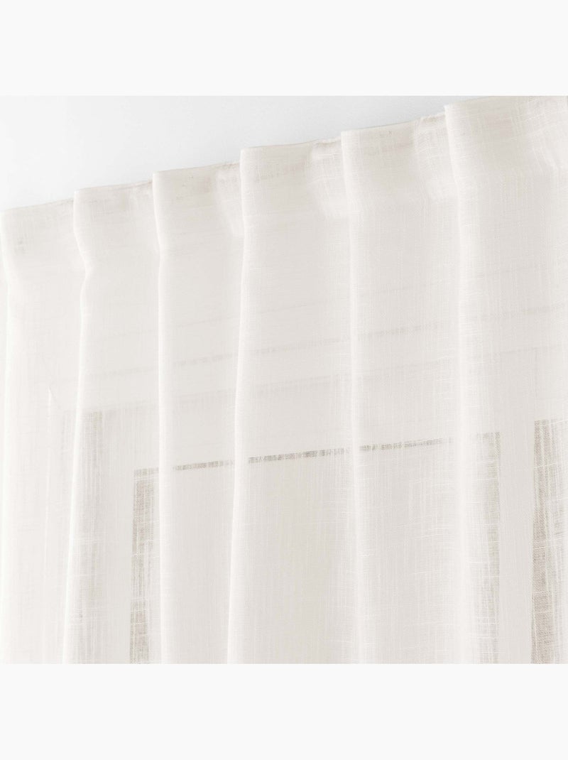 Voilage à œillets – Effet lin tissé Haltona Beige naturel - Kiabi