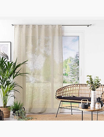 Voilage à œillets – Effet lin tissé Haltona