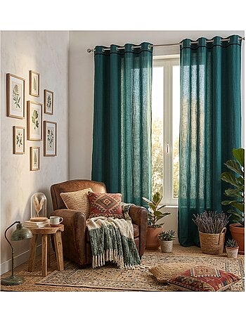 Voilage à oeillets en coton lave Lanette