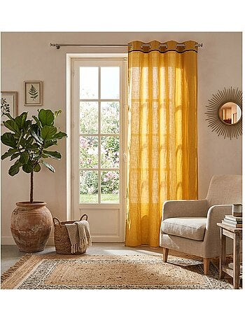 Voilage a oeillets en coton lave Lanette