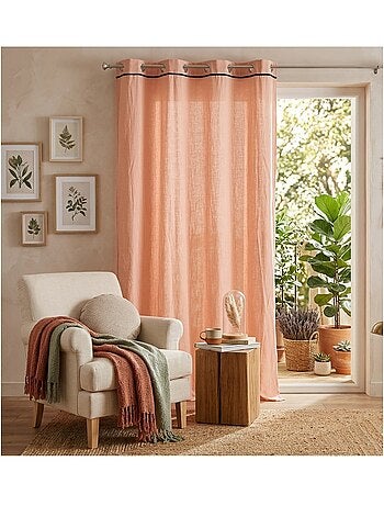 Voilage a oeillets en coton lave Lanette