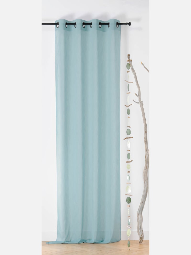 Voilage à Oeillets en Tissu Recyclé Bleu céladon - Kiabi