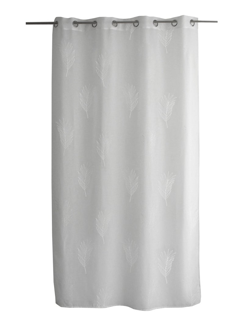 Voilage à oeillets feuille de palmier Blanc - Kiabi