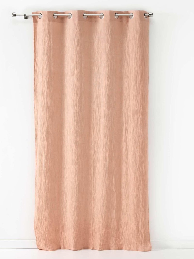 Voilage a oeillets gaze de coton Tendance Rose - Kiabi