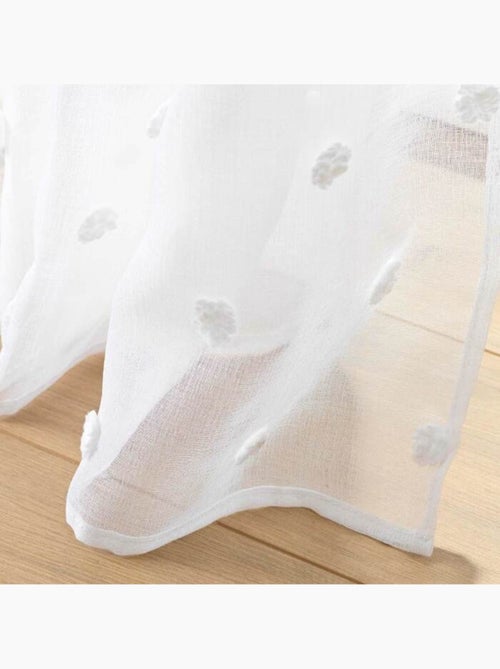 Voilage à Œillets Grande Hauteur - Voile Sable avec Pompons Pompinou - Kiabi