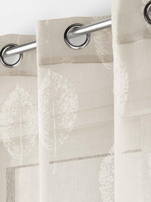 Voilage à œillets imprimé   - Effet lin - Kiabi