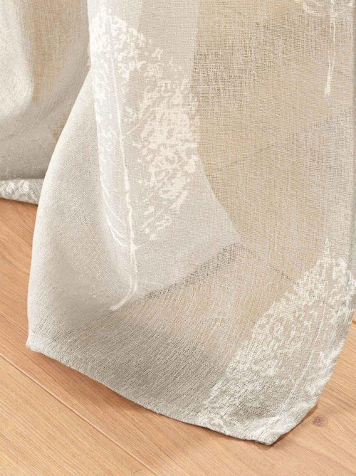 Voilage à œillets imprimé   - Effet lin - Kiabi