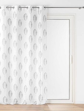 Voilage à œillets imprimé - Effet lin