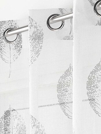 Voilage à œillets imprimé - Effet lin