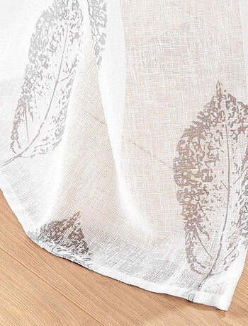 Voilage à œillets imprimé - Effet lin