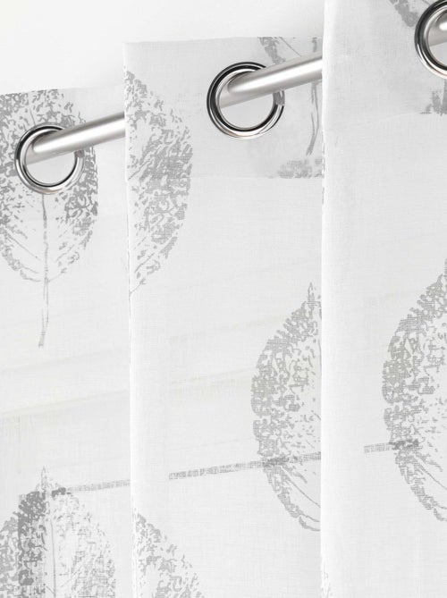 Voilage à œillets imprimé   - Effet lin - Kiabi