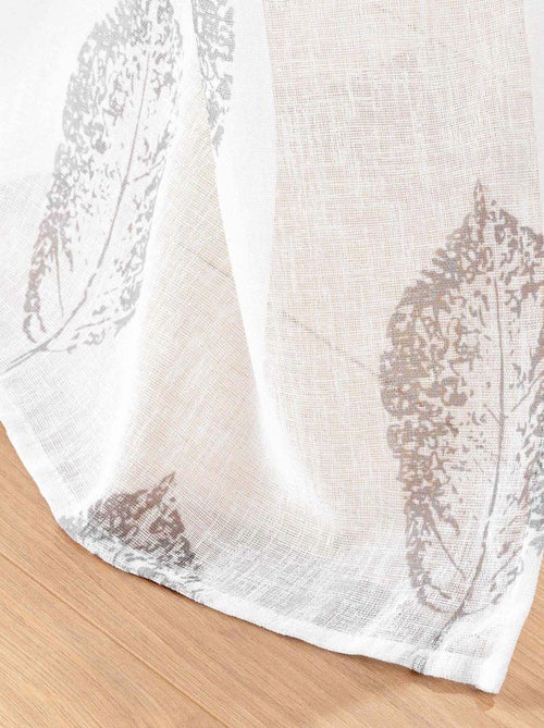 Voilage à œillets imprimé   - Effet lin - Kiabi