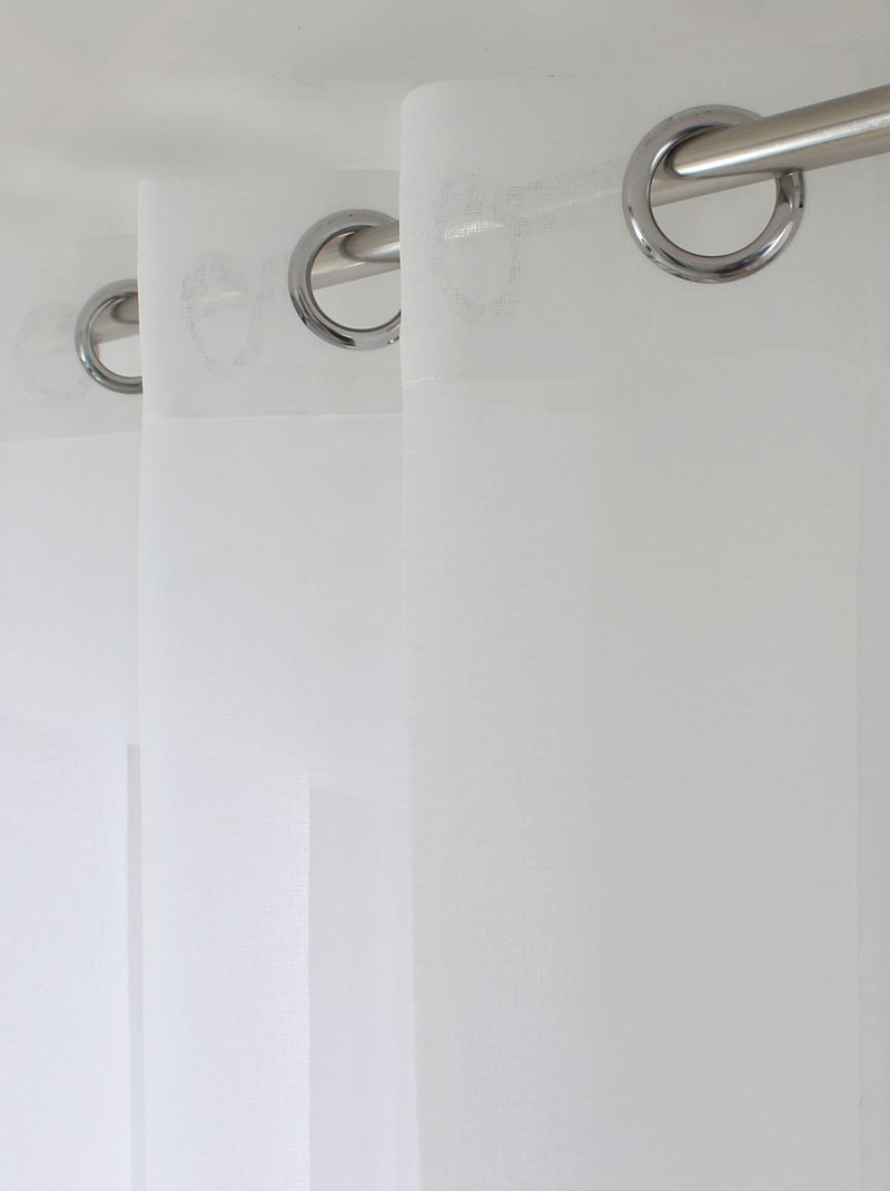 Voilage à oeillets imprimé palmiers gris anthracite - Kiabi