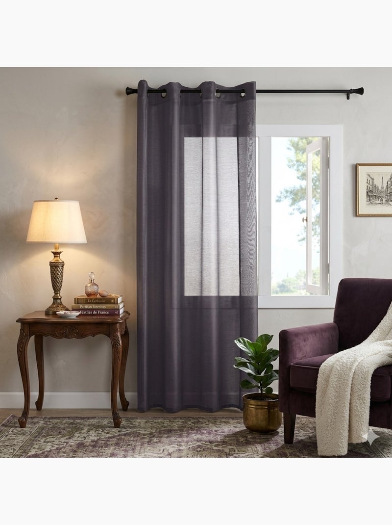 Voilage a oeillets Linwood gris anthracite - Kiabi