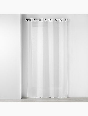 Voilage à œillets métal 140 x 240 cm – Luminette unie Luminea Blanc