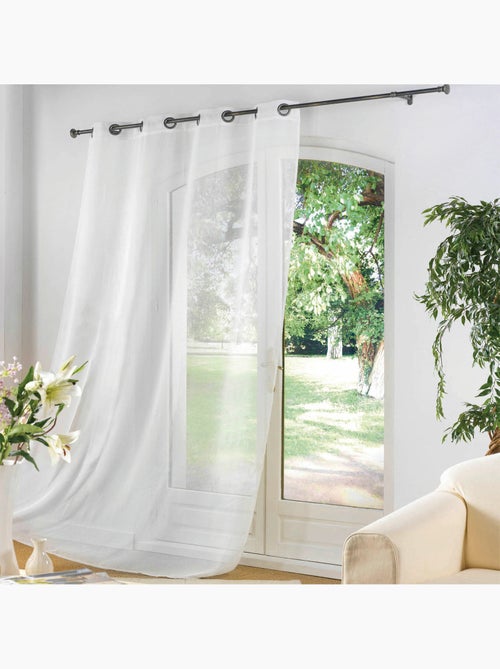 Voilage à œillets métal 140 x 240 cm – Luminette unie Luminea Blanc - Kiabi