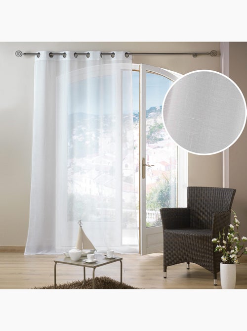 Voilage à œillets métal 140 x 240 cm – Luminette unie Luminea Blanc - Kiabi