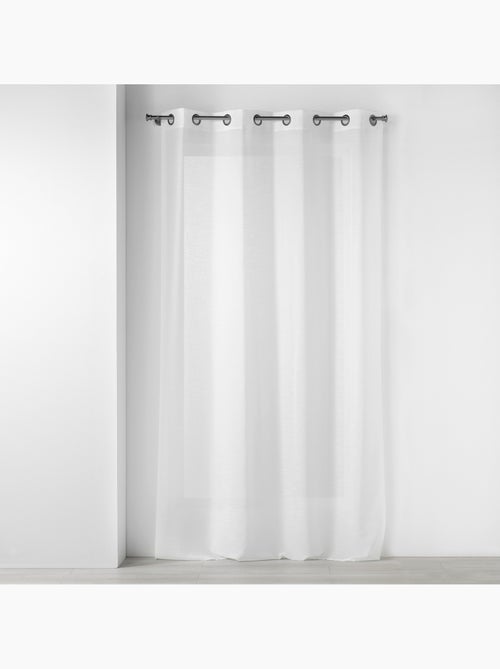 Voilage à œillets métal 140 x 240 cm – Luminette unie Luminea Blanc - Kiabi