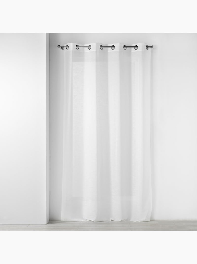 Voilage à œillets métal 140 x 240 cm – Luminette unie Luminea Blanc Blanc - Kiabi
