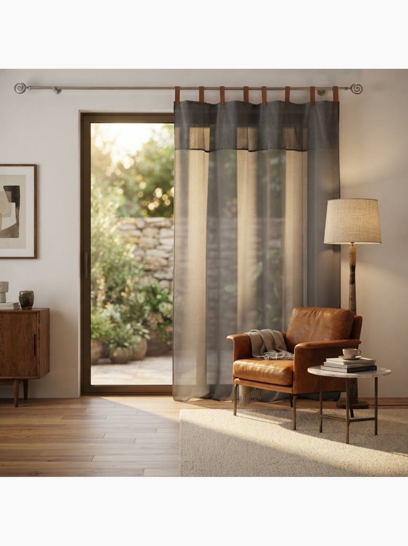 Voilage a oeillets milleray Noir Gris anthracite - Kiabi