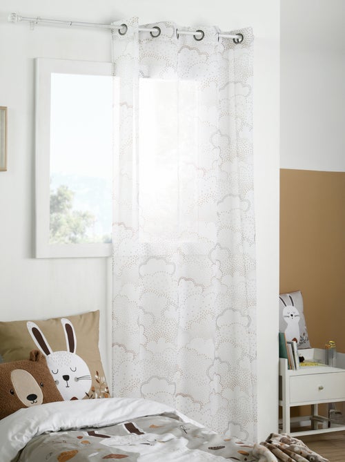 Voilage à œillets motif nuage pour chambre d’enfant - Kiabi