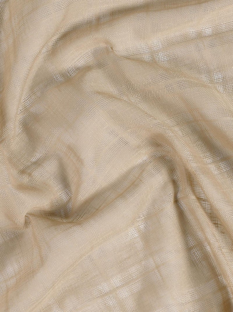 Voilage à Oeillets Motifs Carreaux Alsaciens Beige - Kiabi