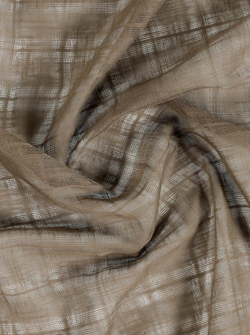Voilage à Oeillets Motifs Carreaux Alsaciens Marron - Kiabi