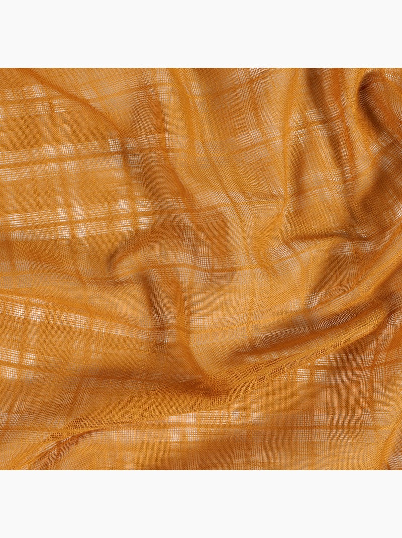 Voilage à Oeillets Motifs Carreaux Alsaciens Orange clair - Kiabi