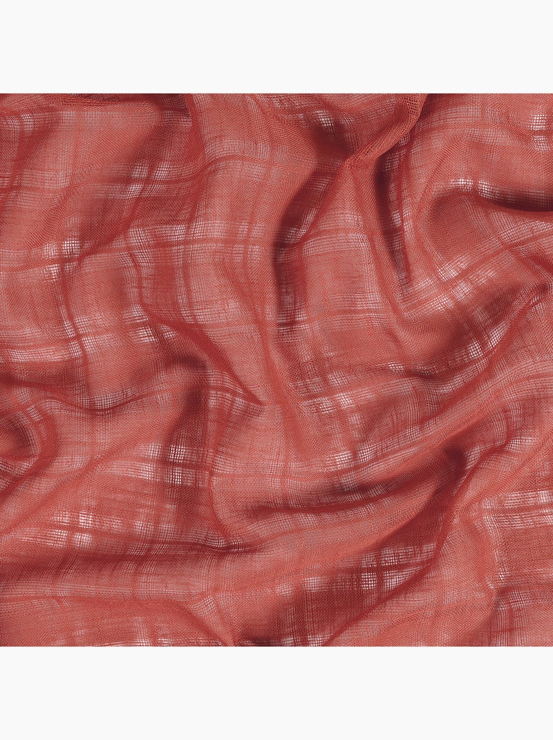 Voilage à Oeillets Motifs Carreaux Alsaciens Rouge - Kiabi