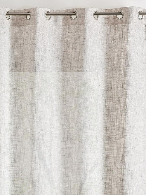 Voilage à oeillets naturel  - Effet lin - Kiabi