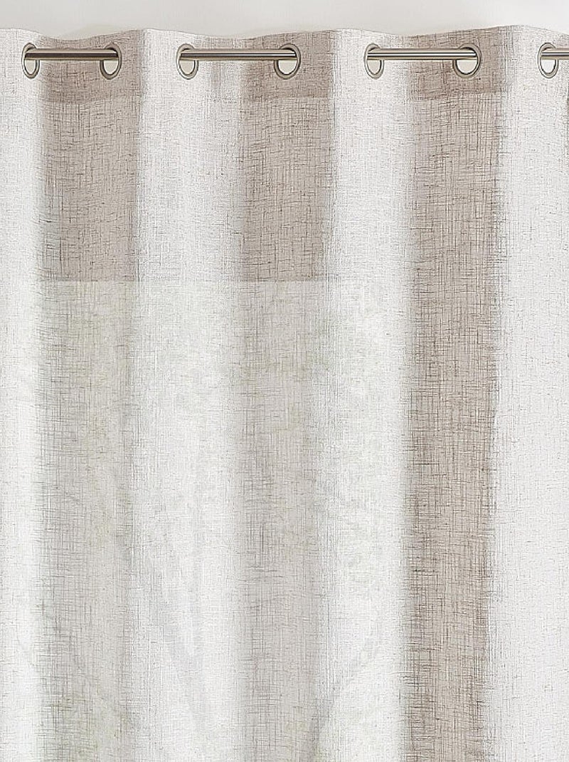Voilage à oeillets naturel  - Effet lin Beige clair - Kiabi
