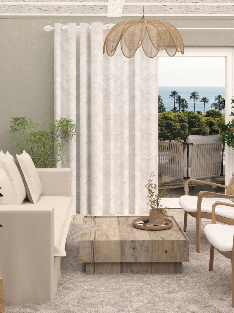 Voilage à oeillets spécial baie vitrée 280x250 cm CELIA, par Soleil d'Ocre Taupe - Kiabi