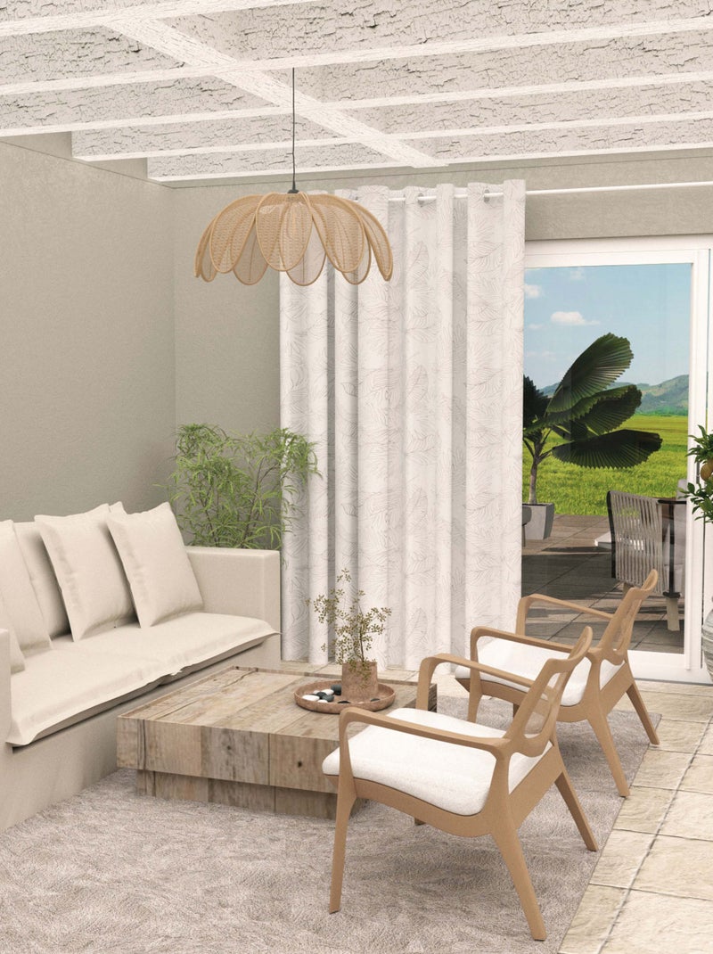 Voilage à oeillets spécial baie vitrée 280x250 cm CELIA, par Soleil d'Ocre Taupe - Kiabi