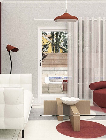 Voilage à oeillets spécial baie vitrée 280x250 cm CHARLIE, par Soleil d'Ocre