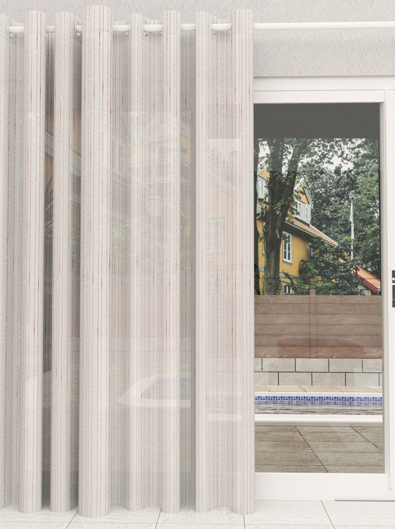 Voilage à oeillets spécial baie vitrée 280x250 cm CHARLIE, par Soleil d'Ocre Rouge - Kiabi