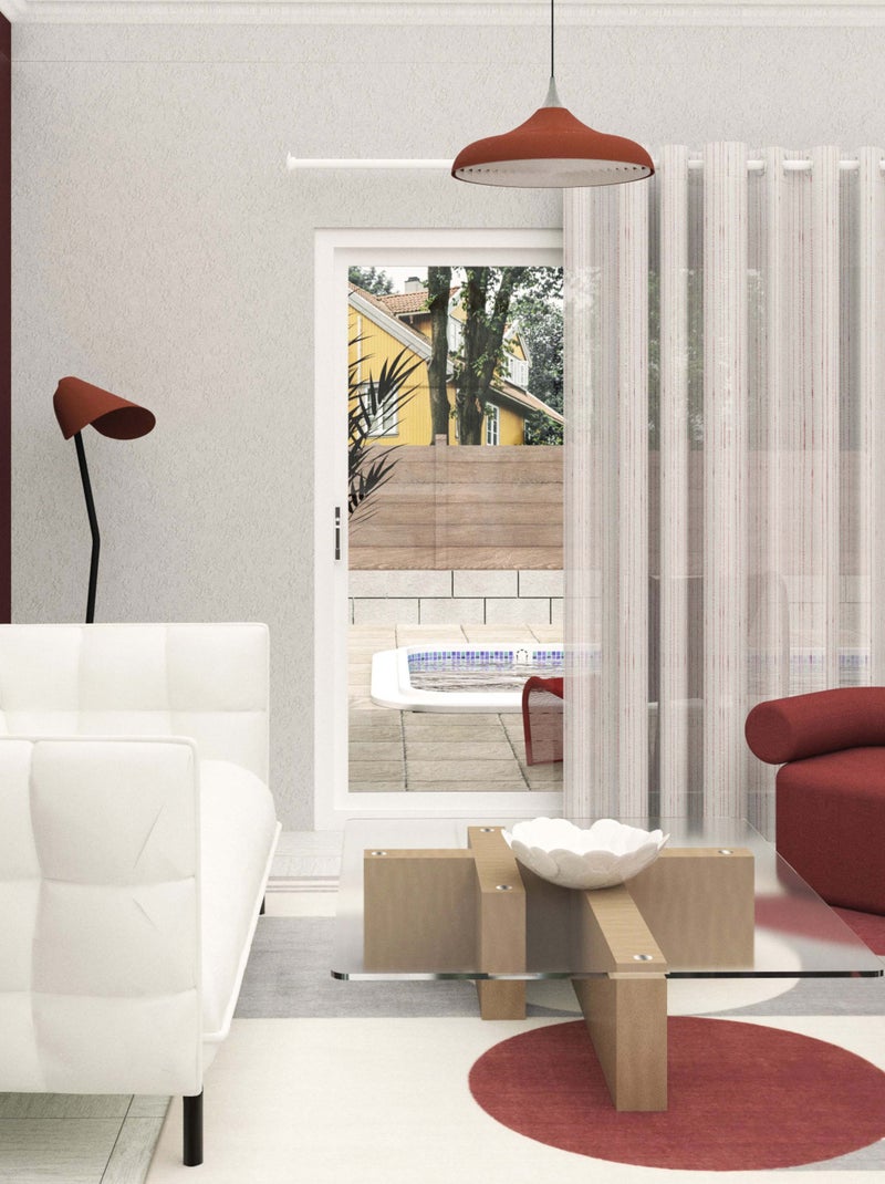 Voilage à oeillets spécial baie vitrée 280x250 cm CHARLIE, par Soleil d'Ocre Rouge - Kiabi