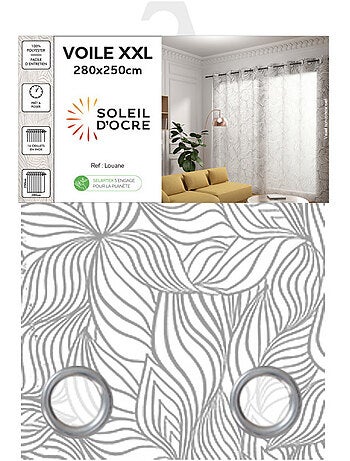 Voilage à oeillets spécial baie vitrée 280x250 cm LOUANE , par Soleil d'Ocre