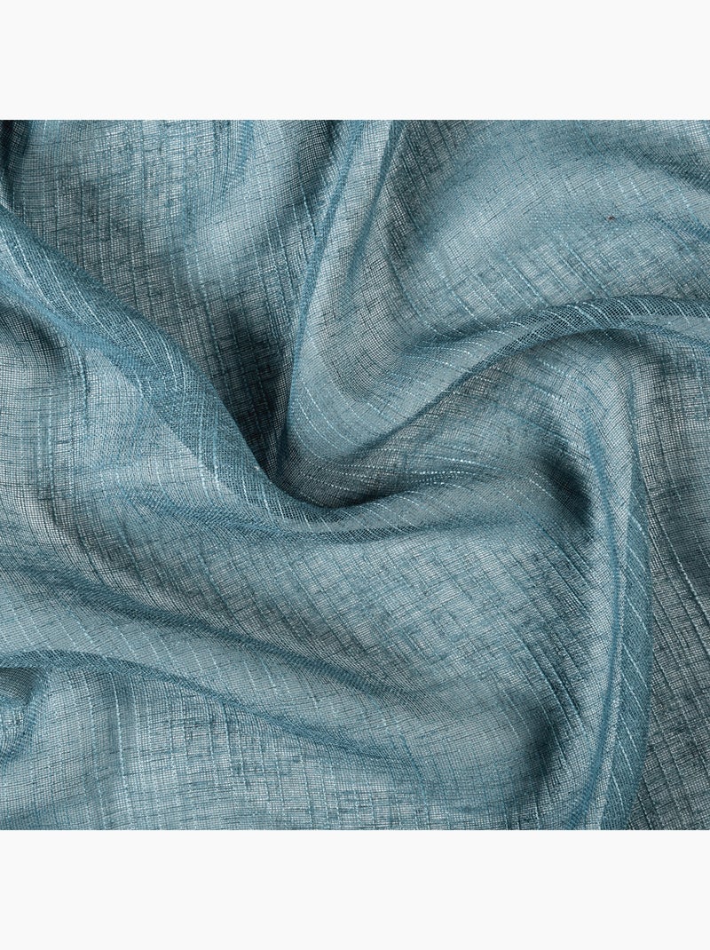 Voilage à oeillets tamisant à fil flammé Bleu - Kiabi