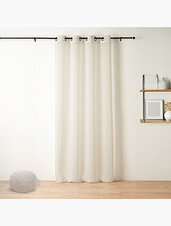 Voilage à oeillets tamisant à fil flammé