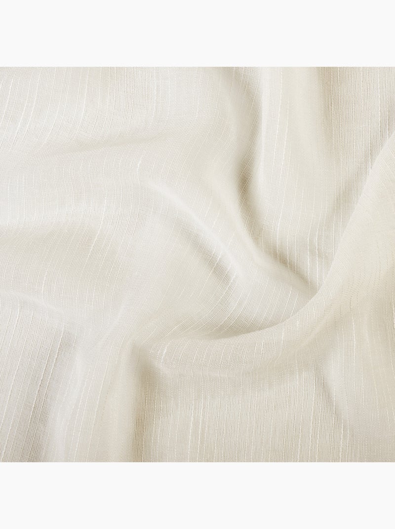 Voilage à oeillets tamisant à fil flammé Ecru - Kiabi