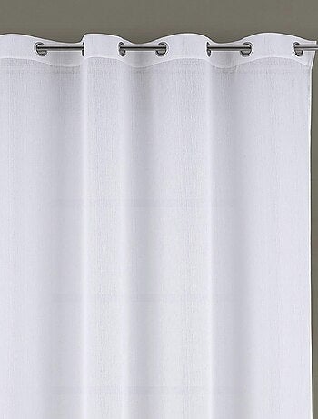 Voilage à oeillets tissé avec relief - Effet froissé