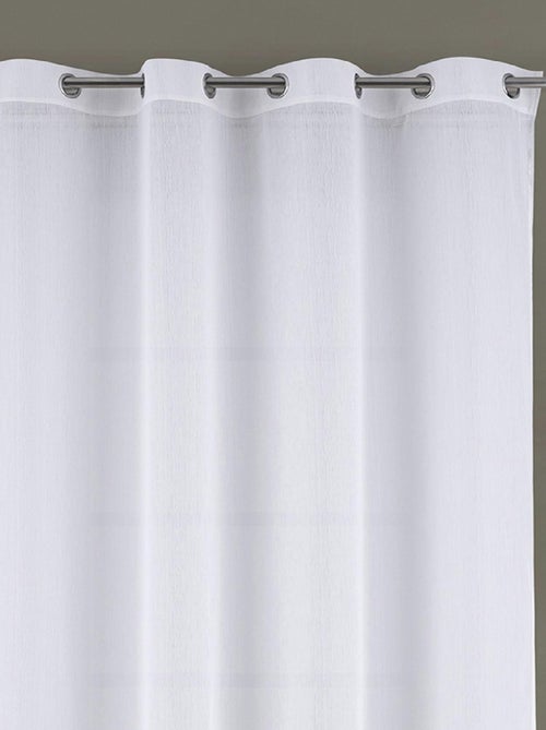 Voilage à oeillets tissé avec relief  - Effet froissé - Kiabi