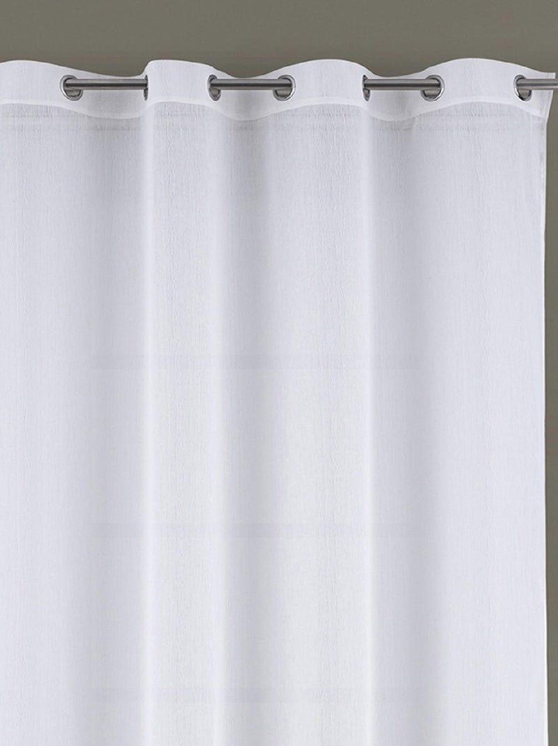 Voilage à oeillets tissé avec relief  - Effet froissé Blanc - Kiabi