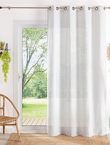 Voilage à oeillets uni en polycoton et lin