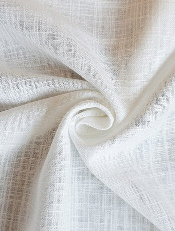 Voilage à oeillets uni en polycoton et lin