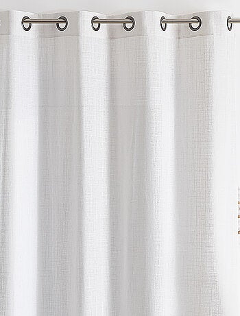 Voilage à oeillets uni en polycoton et lin